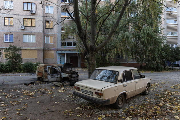 Aftermath of Russian drone strike in Ukraine KRAMATORSK, UKRAINE - OCTOBER 9: Cars destroyed by Russian drones in a residential area in Kramatorsk, Ukraine, 9 October 2026 Diego Herrera Carcedo Anadolu Kramatorsk Ukraine. Editorial use only. Please get in touch for any other usage. Copyright: x2026xAnadoluxDiegoxHerreraxCarcedox