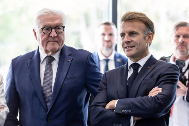 Emmanuel Macron And Frank-Walter Steinmeier Visit in Gironde French President Emmanuel Macron and German President Frank-Walter Steinmeier visit The Exploration Company, a Franco-German space company in Gironde in Le Haillan, France, on October 9, 2026. Photo by Margot Le Gonidec ABACAPRESS.COM Le Haillan France  Copyright: xLexGonidecxMargot ABACAx