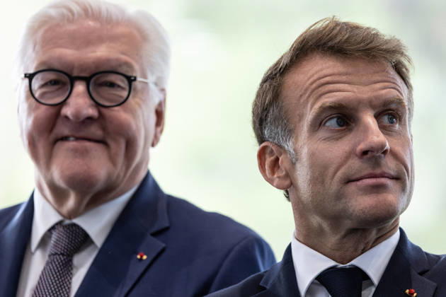 Emmanuel Macron And Frank-Walter Steinmeier Visit in Gironde French President Emmanuel Macron and German President Frank-Walter Steinmeier visit The Exploration Company, a Franco-German space company in Gironde in Le Haillan, France, on October 9, 2026. Photo by Margot Le Gonidec ABACAPRESS.COM Le Haillan France  Copyright: xLexGonidecxMargot ABACAx