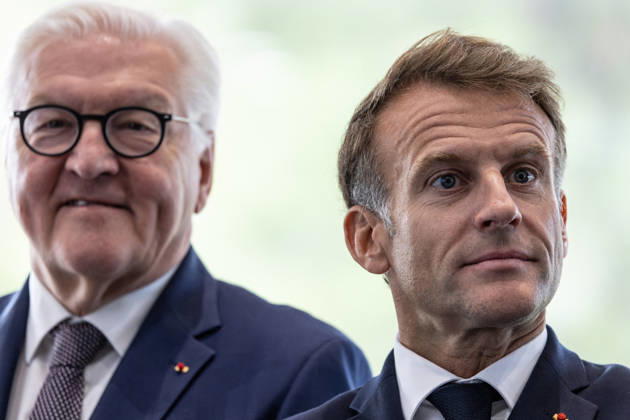 Emmanuel Macron And Frank-Walter Steinmeier Visit in Gironde French President Emmanuel Macron and German President Frank-Walter Steinmeier visit The Exploration Company, a Franco-German space company in Gironde in Le Haillan, France, on October 9, 2026. Photo by Margot Le Gonidec ABACAPRESS.COM Le Haillan France  Copyright: xLexGonidecxMargot ABACAx