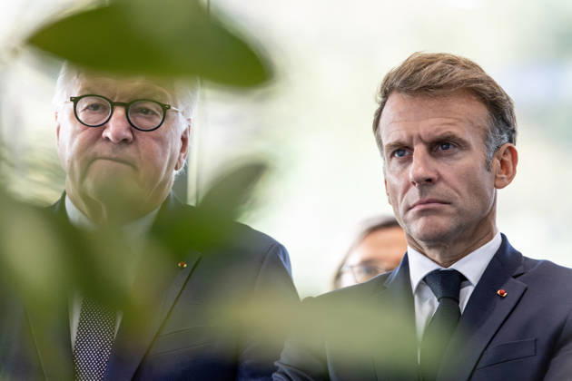 Emmanuel Macron And Frank-Walter Steinmeier Visit in Gironde French President Emmanuel Macron and German President Frank-Walter Steinmeier visit The Exploration Company, a Franco-German space company in Gironde in Le Haillan, France, on October 9, 2026. Photo by Margot Le Gonidec ABACAPRESS.COM Le Haillan France  Copyright: xLexGonidecxMargot ABACAx