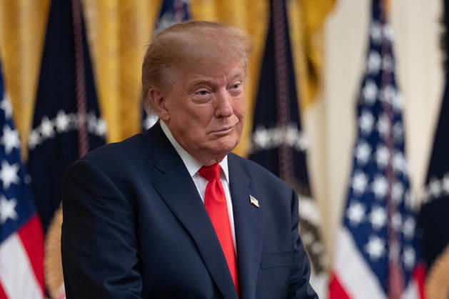 US President Donald Trump Gives Remarks - Washington DC US President Donald Trump gives remarks during an event in the East Room of the White House in Washington, DC, US, on Friday, Oct. 9, 2026. Trump is hosting a Columbus Day celebration. Photo by Aaron Schwartz Pool ABACAPRESS.COM Washington District of Columbia Copyright: xPool ABACAx