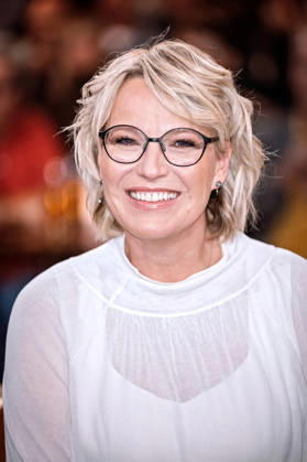 MDR Riverboat host Andrea Ballschuh during the taping of the MDR talk show Riverboat on October 9, 2026, at Mediacity Leipzig 20261009SFL0021