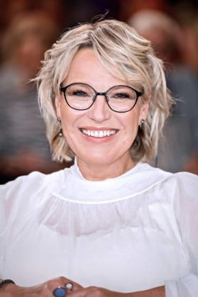 MDR Riverboat host Andrea Ballschuh during the taping of the MDR talk show Riverboat on October 9, 2026, at Mediacity Leipzig 20261009SFL0026