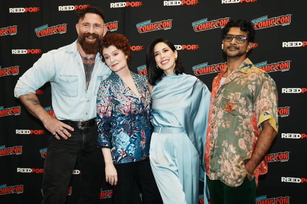 October 9, 2026, New York, New York, USA: The cast of CBS Studios hit show Ghosts from left: DEVAN CHANLDER LONG, REBECCA WISOCKY, SHEILA CARRASO and UTKARSH AMBUDKAR stand for a photo at the 2026 New York Comic Con at the Javits Center on October 9, 2026 in New York. New York USA - ZUMAb148 20261009_zap_b148_001 Copyright: xBryanxSmithx