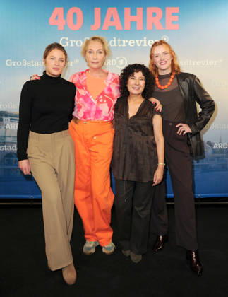 Sinha Melina Gierke, Saskia Fischer, Maria Ketikidou, and Sofie Junker at a photo call celebrating 40 years of *Großstadtrevier* at the Astor Filmlounge in HafenCity, Hamburg, October 7, 2026. Please include the caption: IMAGO Michael Wigglesworth