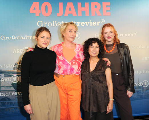 Sinha Melina Gierke, Saskia Fischer, Maria Ketikidou, and Sofie Junker at a photo call celebrating 40 years of *Großstadtrevier* at the Astor Filmlounge in HafenCity, Hamburg, October 7, 2026. Please include the caption: IMAGO Michael Wigglesworth