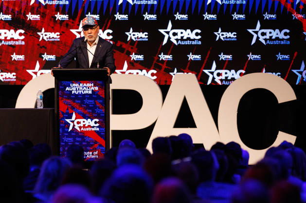 CPAC NATIONAL CONFERENCE 2026, Warren Mundine speaks during the 2026 Conservative Political Action Network (CPAC) national conference at the Royal International Convention Centre in Brisbane, Saturday, October 10, 2026. ( NO ARCHIVING BRISBANE QUEENSLAND Australia Copyright: xRUSSELLxFREEMANx 20261010111622019449