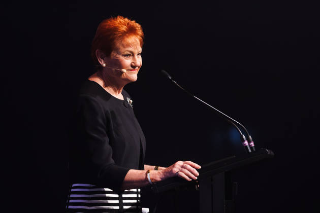 CPAC NATIONAL CONFERENCE 2026, One Nation leader Pauline Hanson speaks during the 2026 Conservative Political Action Network (CPAC) national conference at the Royal International Convention Centre in Brisbane, Saturday, October 10, 2026. ( NO ARCHIVING BRISBANE QUEENSLAND Australia Copyright: xRUSSELLxFREEMANx 20261010175066579503