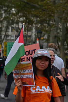 Thousands of New York protesters rally against ICE after Bronx shooting NEW YORK, UNITED STATES - OCTOBER 9: Thousands of people gathered at Foley Square to demand the withdrawal of US Immigration and Customs Enforcement (ICE) from the city, a day after an ICE officer shot a Dominican Republic national in the neck in the Bronx in New York, United States on October 9, 2026. Waleed Zein Anadolu New York United States. Editorial use only. Please get in touch for any other usage. Copyright: x2026xAnadoluxWaleedxZeinx