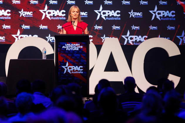CPAC NATIONAL CONFERENCE 2026, Britain™s former prime minister Liz Truss speaks during the 2026 Conservative Political Action Network (CPAC) national conference at the Royal International Convention Centre in Brisbane, Saturday, October 10, 2026. ( NO ARCHIVING BRISBANE QUEENSLAND Australia  Copyright: xRUSSELLxFREEMANx 20261010196635106054