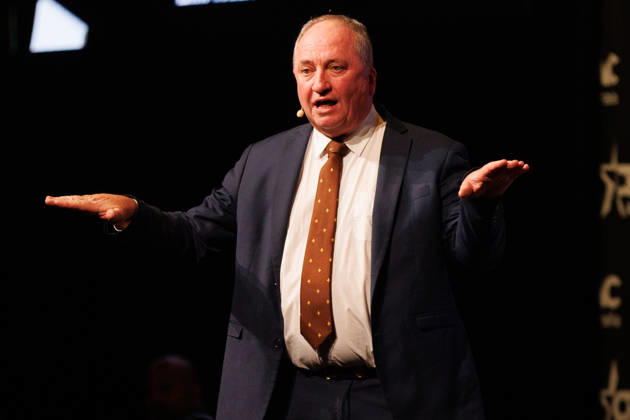 CPAC NATIONAL CONFERENCE 2026, One Nation member for New England Barnaby Joyce speaks during the 2026 Conservative Political Action Network (CPAC) national conference at the Royal International Convention Centre in Brisbane, Saturday, October 10, 2026. ( NO ARCHIVING BRISBANE QUEENSLAND Australia  Copyright: xRUSSELLxFREEMANx 20261010132800929458