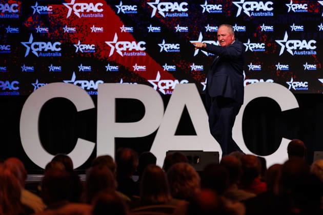 CPAC NATIONAL CONFERENCE 2026, One Nation member for New England Barnaby Joyce speaks during the 2026 Conservative Political Action Network (CPAC) national conference at the Royal International Convention Centre in Brisbane, Saturday, October 10, 2026. ( NO ARCHIVING BRISBANE QUEENSLAND Australia Copyright: xRUSSELLxFREEMANx 20261010160311470195