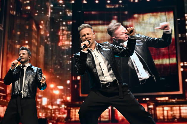 Westlife performing during the 25th Anniversary Tour LONDON, ENGLAND - OCTOBER 09: Kian Egan and Nicky Byrne of ˜Westlife™ performing during the 25th Anniversary Tour at O2 Arena on October 09 in London, England. CAP MAR MAR Great Britain Copyright: xMartinxHarris CapitalxPicturesx