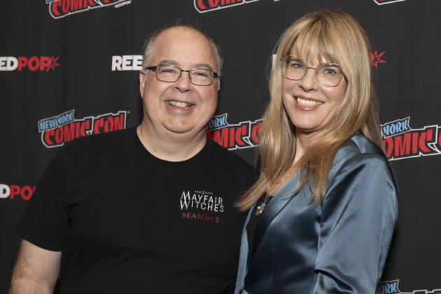 October 9, 2026, New York, New York, USA: THOMAS SCHNAUZ and ESTA SPALDING attend the press room for Anne RiceÃ¢â‚¬â ¢s Mayfair Witches on AMC Plus during New York Comic Con at Jacob Javits Convention Center in New York. 9 October 2026 New York USA - ZUMAa265 20261009_zep_a265_057 Copyright: xEricxAcquayex