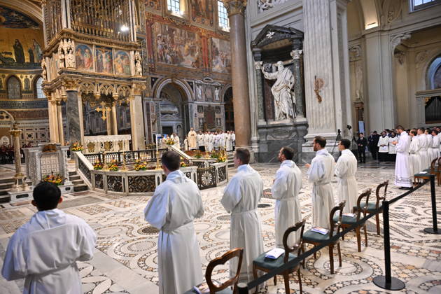 RECORD DATE NOT STATED diaconal_ordination_2026 Italy, Rome, Vatican, 2026 10 10 cardinal Baldo Reina celebrates a Mass forndiaconal ordination at st John Lateran . EDITORIAL USE ONLY - NO BOOKS Copyright: xAlessiaxGiuliani Catholicpressphotox