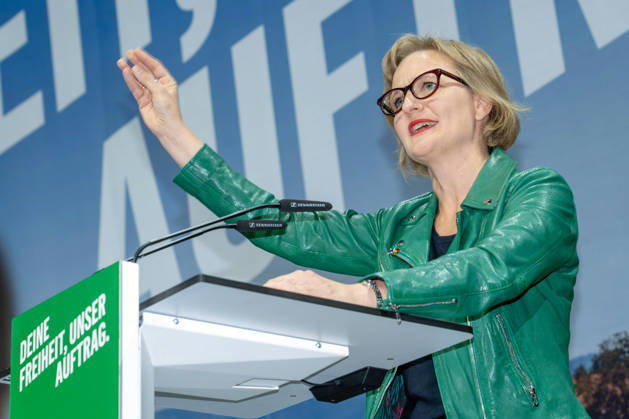 Franziska Brantner, Federal Chair of the Greens, Speech at the Bavarian Greens State Party Convention, Landshut, October 10, 2026 Germany, Landshut, October 10, 2026, Speech by Franziska Brantner, Federal Chair of the Greens, State Party Convention of the Bavarian Greens, Convention Theme: How Can We Secure Our Freedom? , Sparkassen Arena, Landshut