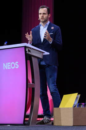 photonews in Linz, October 10, 2026 NEOS General Assembly at Design Center Linz NEOS has chosen Saving Within the System as the theme for the meeting PHOTO: Rep. Felix Eypeltauer, NEOS NEOS General Assembly at Design Center Linz governin