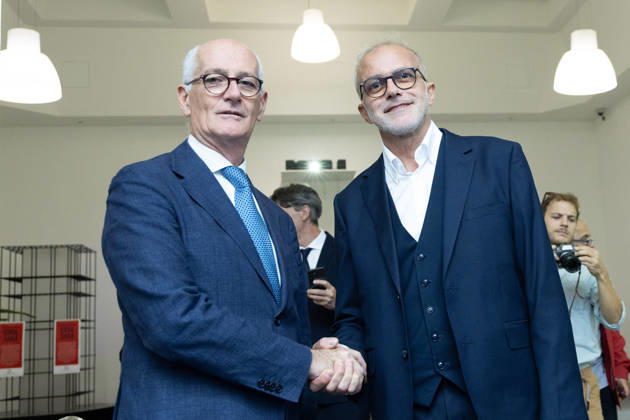 IPA89497234 - Ernesto Maria Ruffini and Franco Gabrielli during the National Assembly of the new political party Più Uno, held at the Salone delle Colonne in Rome Copyright: xMatteoxNardonex xMatteoxNardonex IPA89497234