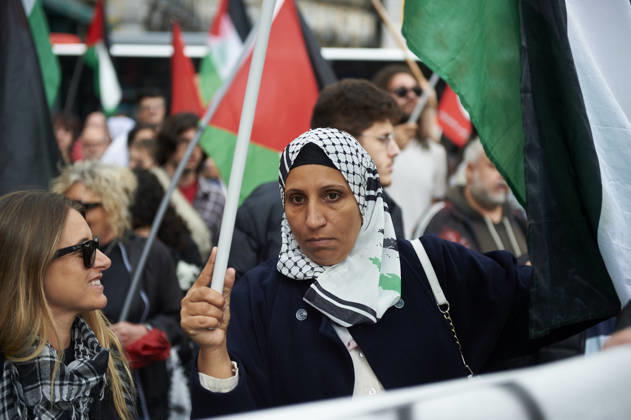 Pro-Palestine protests in Naples NAPLES, ITALY - OCTOBER 10: People take part in a protest during the Global Day of Action for Palestine in defence of the Palestinian people, to call for an arms embargo and sanctions against Israel in Naples, on October 10, 2026. Eliano Imperato Anadolu Naples Italy. Editorial use only. Please get in touch for any other usage.  Copyright: x2026xAnadoluxElianoxImperatox