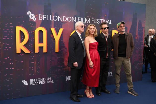 Ray Gunn gala screening, BFI Southbank, London, UK, 10 October 2026 Brad Bird, Scarlett Johansson, Sam Rockwell and Michael Giacchino at the gala screening of Ray Gunn, BFI Southbank, London, UK, 10 October 2026., Credit:Julie Edwards Avalon United Kingdom, London Copyright: xJuliexEdwardsx xAvalonx 1142044066