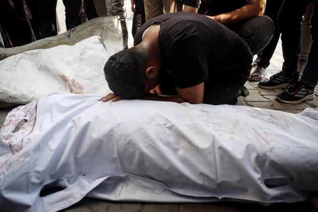 Israeli army continues attacks on Gaza despite ceasefire GAZA CITY, GAZA, PALESTINE - OCTOBER 10: Palestinians mourn after losing their loved ones in an Israeli attack on Gaza City, as Israeli army continues its attacks on the Gaza Strip despite the ceasefire, in Gaza City, Palestine, on October 10, 2026. The bodies of those killed in the attack were brought to Al-Shifa Hospital. Abdalhkem Abu Riash Anadolu Gaza City Gaza. Editorial use only. Please get in touch for any other usage. Copyright: x2026xAnadoluxAbdalhkemxAbuxRiashx