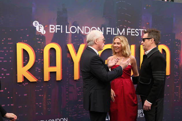 Ray Gunn gala screening, BFI Southbank, London, UK, 10 October 2026 Bill Press, Scarlett Johansson and Sam Rockwell at the gala screening of Ray Gunn, BFI Southbank, London, UK, 10 October 2026., Credit:Julie Edwards Avalon United Kingdom, London Copyright: xJuliexEdwardsx xAvalonx 1142044068