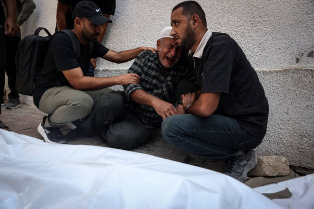 Israeli army continues attacks on Gaza despite ceasefire GAZA CITY, GAZA, PALESTINE - OCTOBER 10: Palestinians mourn after losing their loved ones in an Israeli attack on Gaza City, as Israeli army continues its attacks on the Gaza Strip despite the ceasefire, in Gaza City, Palestine, on October 10, 2026. The bodies of those killed in the attack were brought to Al-Shifa Hospital. Abdalhkem Abu Riash Anadolu Gaza City Gaza. Editorial use only. Please get in touch for any other usage. Copyright: x2026xAnadoluxAbdalhkemxAbuxRiashx
