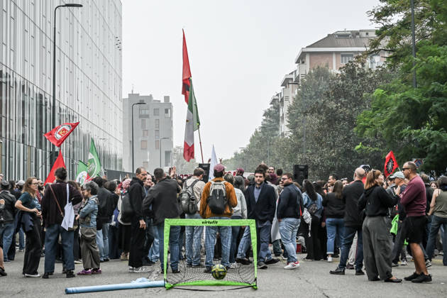 October 10, 2026, Milan, Mi, Italy: Lega Nord rally Milan safer, stop social centers. Near the Lambretta Social Center, Via Rizzoli, 10 10 2026 Milan Milan Italy - ZUMAa289 20261010_zia_a289_094 Copyright: xNicolaxMarfisix xAgfx