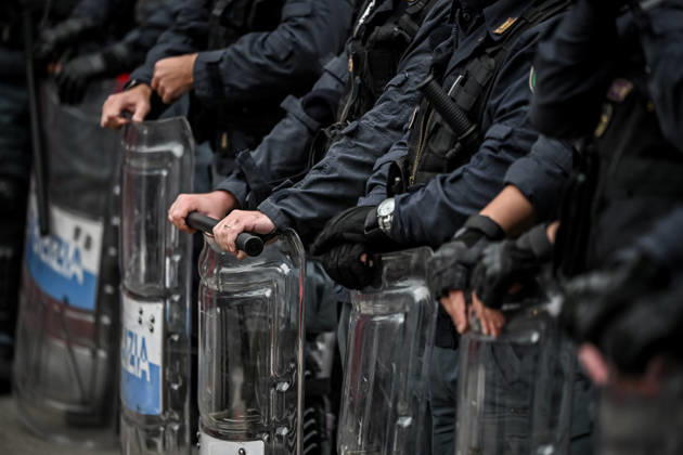 October 10, 2026, Milan, Mi, Italy: Lega Nord rally Milan safer, stop social centers. Near the Lambretta Social Center, Via Rizzoli, 10 10 2026 Milan Milan Italy - ZUMAa289 20261010_zia_a289_086 Copyright: xNicolaxMarfisix xAgfx