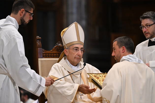 IPA89501818 - Italy, Rome, Vatican, October 10, 2026: Cardinal Baldo Reina celebrates a Mass for the ordination of deacons at St. John Lateran. Photograph by ALESSIA GIULIANI Catholic Press Photo Copyright: xx xAlessiaxGiuliani Catholipressphox IPA89501818