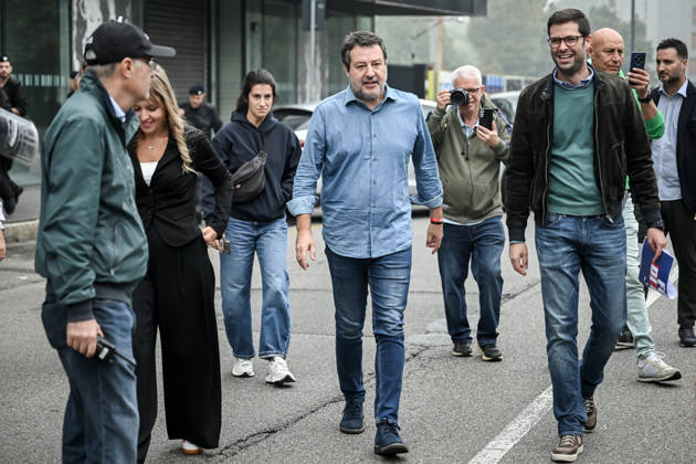 October 10, 2026, Milan, Mi, Italy: Deputy Prime Minister Matteo Salvini at the League rally Milan safer, stop social centers. Near the Lambretta Social Center, Via Rizzoli, 10 10 2026 Milan Milan Italy  - ZUMAa289 20261010_zia_a289_080 Copyright: xNicolaxMarfisix xAgfx