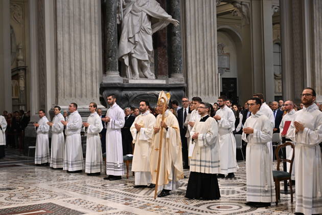 IPA89501578 - Italy, Rome, Vatican, October 10, 2026: Cardinal Baldo Reina celebrates a Mass for the ordination of deacons at St. John Lateran. Photograph by ALESSIA GIULIANI Catholic Press Photo Copyright: xx xAlessiaxGiuliani Catholipressphox IPA89501578