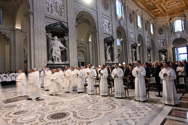 IPA89501580 - Italy, Rome, Vatican, October 10, 2026: Cardinal Baldo Reina celebrates a Mass for the ordination of deacons at St. John Lateran. Photograph by ALESSIA GIULIANI Catholic Press Photo Copyright: xx xAlessiaxGiuliani Catholipressphox IPA89501580