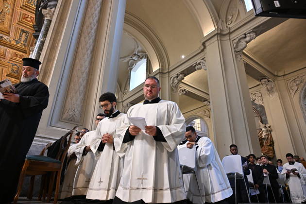 IPA89501679 - Italy, Rome, Vatican, October 10, 2026: Cardinal Baldo Reina celebrates a Mass for the ordination of deacons at St. John Lateran. Photograph by ALESSIA GIULIANI Catholic Press Photo  Copyright: xx xAlessiaxGiuliani Catholipressphox IPA89501679