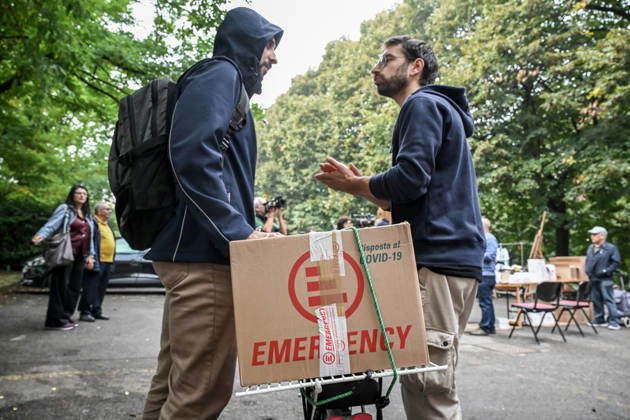 October 10, 2026, Milan, Mi, Italy: Lega Nord rally Milan safer, stop social centers. Near the Lambretta Social Center, Via Rizzoli, 10 10 2026 Milan Milan Italy  - ZUMAa289 20261010_zia_a289_071 Copyright: xNicolaxMarfisix xAgfx