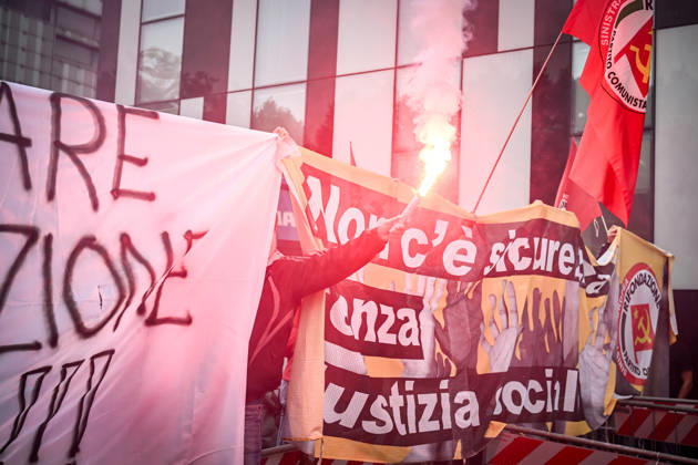 October 10, 2026, Milan, Mi, Italy: Lega Nord rally Milan safer, stop social centers. Near the Lambretta Social Center, Via Rizzoli, 10 10 2026 Milan Milan Italy  - ZUMAa289 20261010_zia_a289_064 Copyright: xNicolaxMarfisix xAgfx