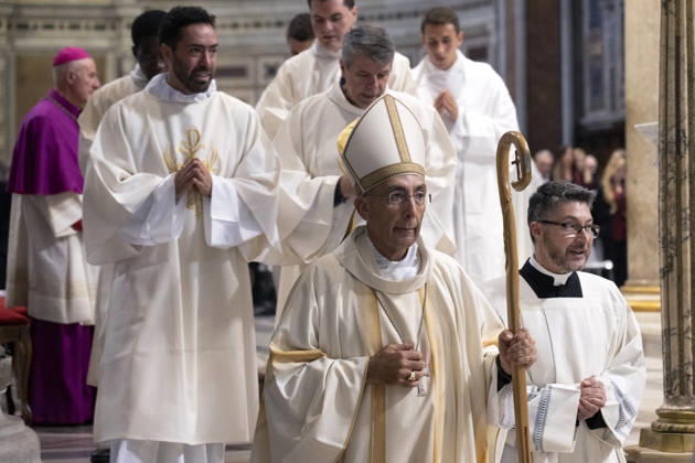 ITALY - ORDINATION -DIACONAL -2026 10 10 Italy, Rome, Vatican, October 10, 2026: Cardinal Baldo Reina celebrates a Mass for the ordination of deacons at St. John Lateran. EDITORIAL USE ONLY - NO BOOKS Copyright: xALESSIAxGIULIANI xCatholicxPressxPhotox