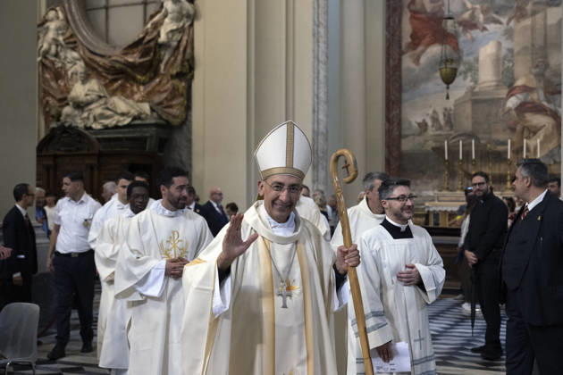 ITALY - ORDINATION -DIACONAL -2026 10 10 Italy, Rome, Vatican, October 10, 2026: Cardinal Baldo Reina celebrates a Mass for the ordination of deacons at St. John Lateran. EDITORIAL USE ONLY - NO BOOKS Copyright: xALESSIAxGIULIANI xCatholicxPressxPhotox