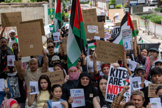 Demonstration Announced Outside Israeli Embassy in Bangkok BANGKOK, THAILAND October 10, 2026: A demonstration concerning the situation in Palestine and Lebanon was scheduled to take place outside the Embassy of Israel in Bangkok, Thailand. The event announcement listed Watermelon Wednesdays Bangkok as the organizer and scheduled the gathering from 10:00 a.m. to 12:00 p.m. local time. (Photo by Thanatchanont Jiraworathanakul Nexpher Images) Bangkok