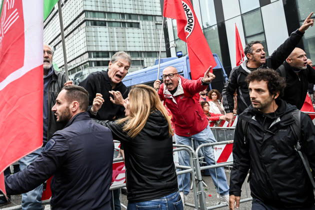 October 10, 2026, Milan, Mi, Italy: Lega Nord rally Milan safer, stop social centers. Near the Lambretta Social Center, Via Rizzoli, 10 10 2026 Milan Milan Italy  - ZUMAa289 20261010_zia_a289_058 Copyright: xNicolaxMarfisix xAgfx