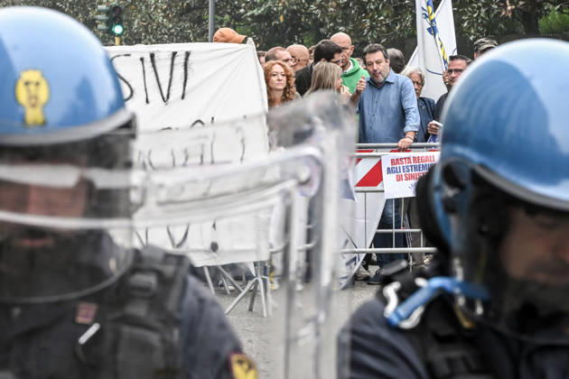 October 10, 2026, Milan, Mi, Italy: Deputy Prime Minister Matteo Salvini at the League rally Milan safer, stop social centers. Near the Lambretta Social Center, Via Rizzoli, 10 10 2026 Milan Milan Italy  - ZUMAa289 20261010_zia_a289_034 Copyright: xNicolaxMarfisix xAgfx