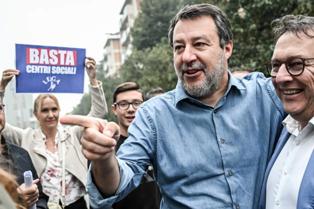 October 10, 2026, Milan, Mi, Italy: Deputy Prime Minister Matteo Salvini at the League rally Milan safer, stop social centers. Near the Lambretta Social Center, Via Rizzoli, 10 10 2026 Milan Milan Italy  - ZUMAa289 20261010_zia_a289_035 Copyright: xNicolaxMarfisix xAgfx