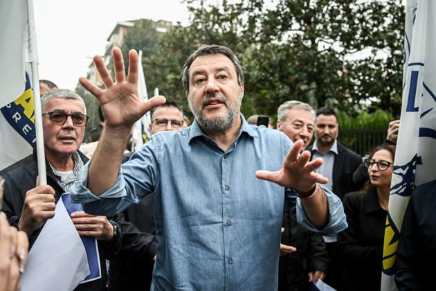 October 10, 2026, Milan, Mi, Italy: Deputy Prime Minister Matteo Salvini at the League rally Milan safer, stop social centers. Near the Lambretta Social Center, Via Rizzoli, 10 10 2026 Milan Milan Italy  - ZUMAa289 20261010_zia_a289_036 Copyright: xNicolaxMarfisix xAgfx