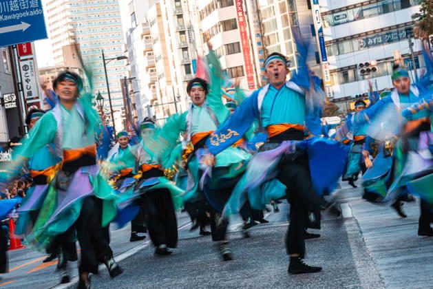 General view, October 10, 2026 - Dancers perform during the eve-of-festival events of the 27th Tokyo Yosakoi Festival in Ikebukuro, Tokyo, Japan, on October 10, 2026. Part of the Fukuro Matsuri celebrations, the event brings together yosakoi dance teams in colorful costumes for energetic performances combining traditional Japanese dance influences with contemporary music and choreography.  aflo_354761332