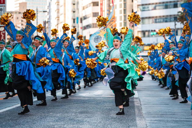 General view, October 10, 2026 - Dancers perform during the eve-of-festival events of the 27th Tokyo Yosakoi Festival in Ikebukuro, Tokyo, Japan, on October 10, 2026. Part of the Fukuro Matsuri celebrations, the event brings together yosakoi dance teams in colorful costumes for energetic performances combining traditional Japanese dance influences with contemporary music and choreography.  aflo_354761335
