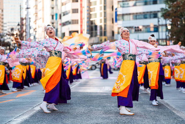 General view, October 10, 2026 - Dancers perform during the eve-of-festival events of the 27th Tokyo Yosakoi Festival in Ikebukuro, Tokyo, Japan, on October 10, 2026. Part of the Fukuro Matsuri celebrations, the event brings together yosakoi dance teams in colorful costumes for energetic performances combining traditional Japanese dance influences with contemporary music and choreography.  aflo_354761344