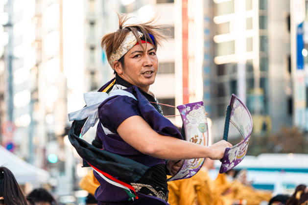 General view, October 10, 2026 - Dancers perform during the eve-of-festival events of the 27th Tokyo Yosakoi Festival in Ikebukuro, Tokyo, Japan, on October 10, 2026. Part of the Fukuro Matsuri celebrations, the event brings together yosakoi dance teams in colorful costumes for energetic performances combining traditional Japanese dance influences with contemporary music and choreography.  aflo_354761374
