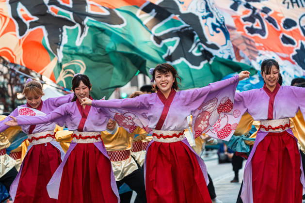 General view, October 10, 2026 - Dancers perform during the eve-of-festival events of the 27th Tokyo Yosakoi Festival in Ikebukuro, Tokyo, Japan, on October 10, 2026. Part of the Fukuro Matsuri celebrations, the event brings together yosakoi dance teams in colorful costumes for energetic performances combining traditional Japanese dance influences with contemporary music and choreography. aflo_354761419
