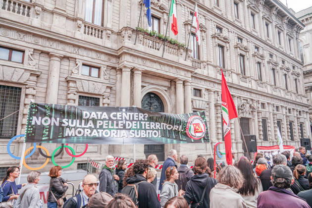 IPA89503051 - Milan, October 10, 2026 A protest organized by local No Data Centers committees to demand a halt to the construction and operation of new data centers in the province of Milan. Copyright: xEmanuelexRobertoxDexCarlix xDecax IPA89503051
